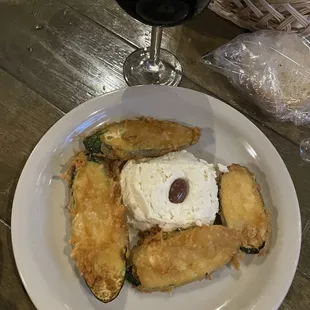 Zucchini Served with Scordalia