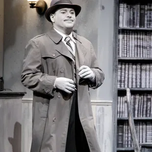 Unretouched color photo from "Rehearsal For Murder!" Chad Cline as Lt. Foster. Photo by Alan Abair.