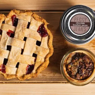 a pie and jam