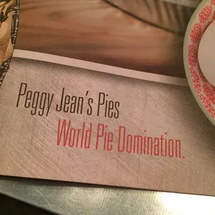 a piece of pie on a table