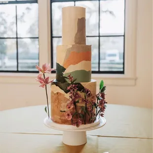 Our wedding cake inspired by Yosemite National Park, where my husband proposed