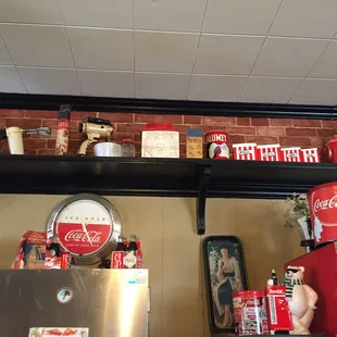 The place is full of Coca-Cola antiques and many other interesting collections