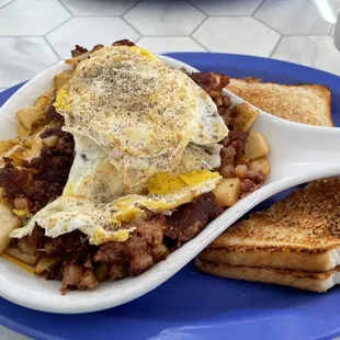 Corn beef hash skillet. Very good!
