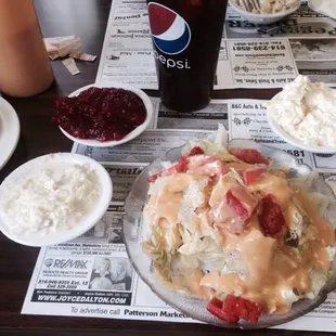 a plate of food on a table