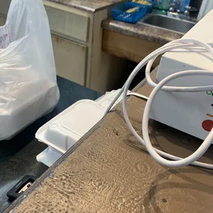 ter with a blender and a bag of food