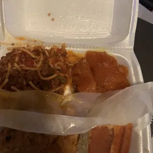 Inedible plate of food