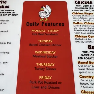 the menu