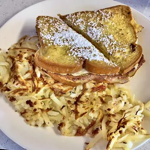 Stuffed French Toast with Hash Browns