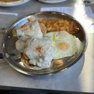 Chicken fried chicken biscuits and gravy special