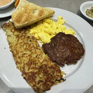6oz. Sausage Patty and Eggs