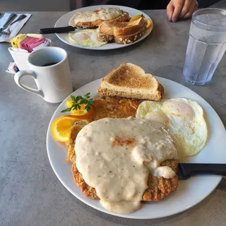 Country Fried Steak and Eggs