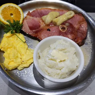 Pegs Glorified Full Pound Ham Steak and Eggs