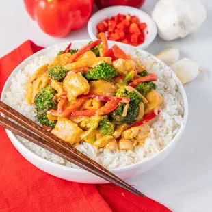 a bowl of rice and vegetables