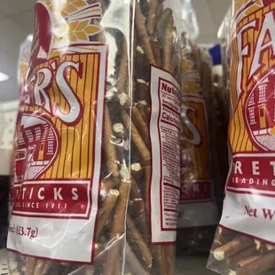 two bags of pretzels