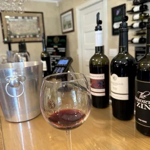 Tasting bar with some of the varieties we tasted. 15 options to taste for only $10. Or buy a case and the tasting is free!