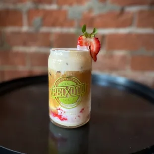 Strawberry champagne latte