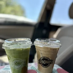 Toasted coconut matcha, and the toasted coconut latte.