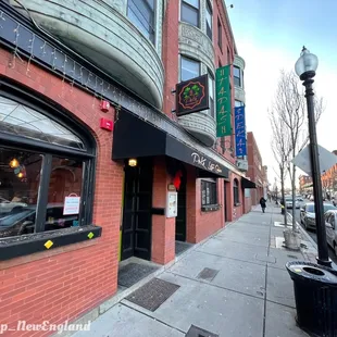 the entrance to the restaurant