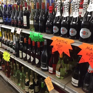 bottles of wine on shelves