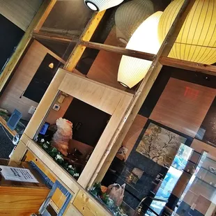 the interior of a japanese restaurant