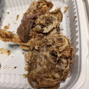 Inside look of the sesame bun with beef ( beef removed)