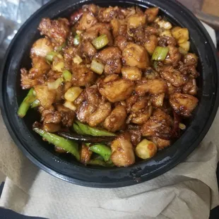 Authentic kung pao chicken no peanuts.