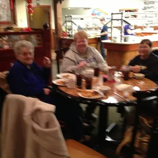 With Mom and Linda and Vernie.