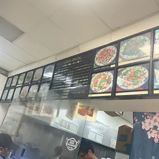 menus on the wall