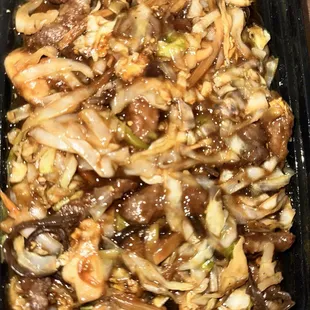 Moo shu beef was good but the &quot;pancakes&quot; were just dry flour tortillas.