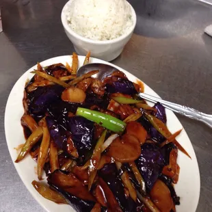 Eggplant with hot garlic sauce