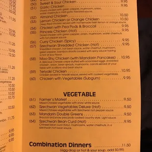 menu