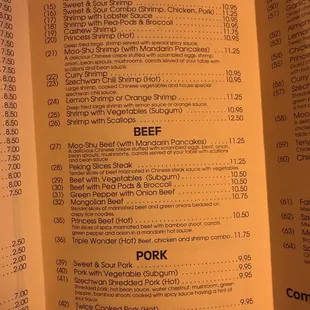 menu