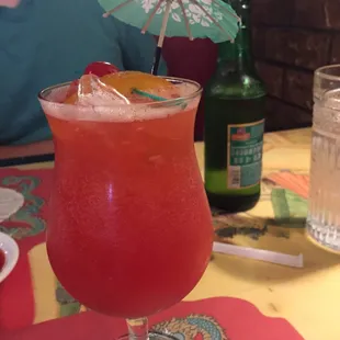 Zombie cocktail and beer!