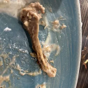 a dirty plate of food