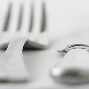 fork, spoon and plate