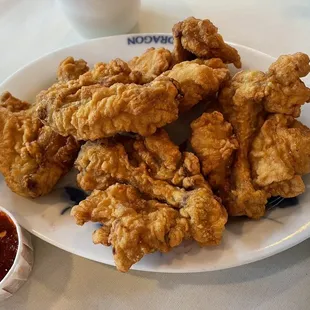 a plate of fried chicken
