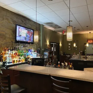 the bar area of a restaurant