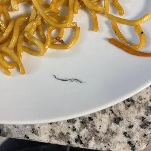 noodles on a white plate