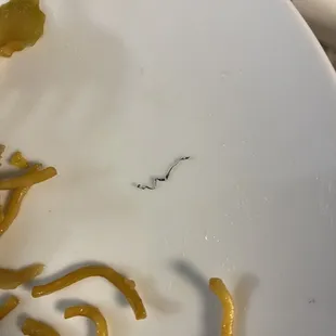 a white plate with food on it