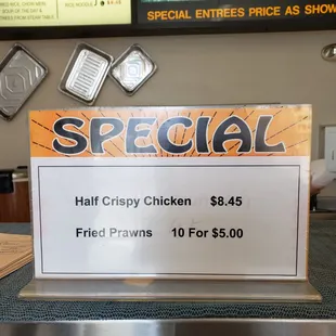 a special sign for the special chicken