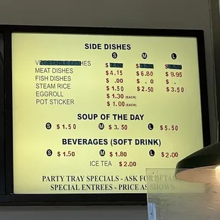 Menu Pricing