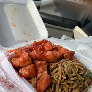 the inside of a takeout box