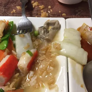a close up of a plate of food