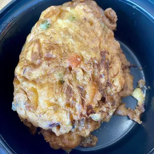 2 of the remaining 3 shrimp egg foo young patties