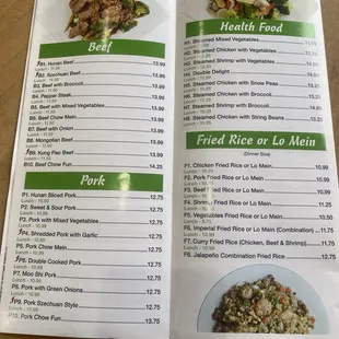 menu