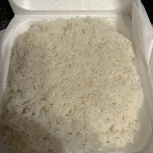 Huge portion of white rice for our entrees