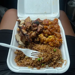Teriyaki Chicken, Orange Chicken &amp; Fried Rice