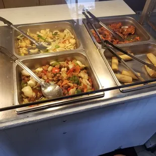 combo plate line, very affordable starting at $5.99-$7.99 depending on how many entrees you pick comes with rice and chow mein if you want.