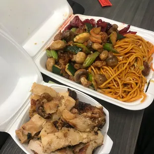 Teriyaki Chicken, Mushroom Chicken, BBQ Pork &amp; LoMein