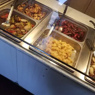 combo plate line, very affordable starting at $5.99-$7.99 depending on how many entrees you pick comes with rice and chow mein if you want.